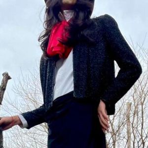 Vintage Black Beaded Blazer Gaudy Punk Alternative Jacket